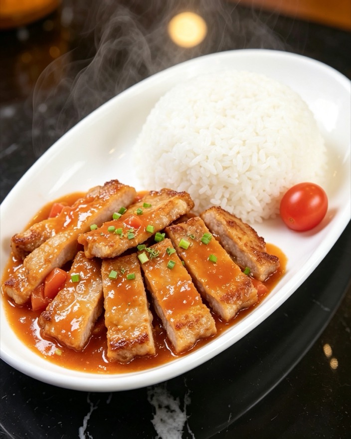 汕頭牛宴 茄汁豬扒飯 AI 菜品圖